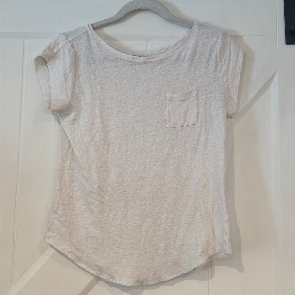 LOFT Cream Relaxed Short Sleeve Tee